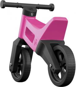 Odrážedlo Funny Wheels 2v1 dětské odstrkovadlo tříkolka / 2 kola RŮŽOVÉ plast