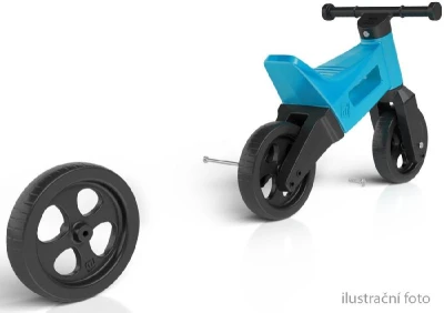 Odrážedlo Funny Wheels 2v1 dětské odstrkovadlo tříkolka / 2 kola RŮŽOVÉ plast