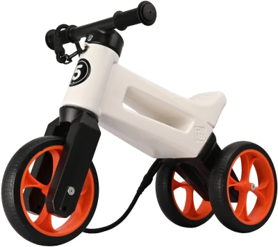 Odrážedlo FUNNY WHEELS Rider SuperSport 2v1 odstrkovadlo Bílé/Oranž sáček