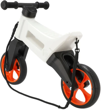 Odrážedlo FUNNY WHEELS Rider SuperSport 2v1 odstrkovadlo Bílé/Oranž sáček