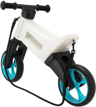 Odrážedlo FUNNY WHEELS Rider SuperSport 2v1 odstrkovadlo Bílé/Tyrkys krabice