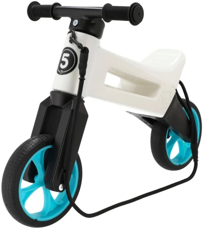 Odrážedlo FUNNY WHEELS Rider SuperSport 2v1 odstrkovadlo Bílé/Tyrkys sáček