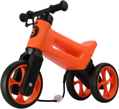 Odrážedlo FUNNY WHEELS Rider SuperSport 2v1 odstrkovadlo Oranžové krabice
