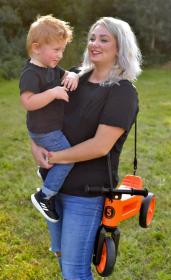 Odrážedlo Funny Wheels Rider SuperSport 2v1 odstrkovadlo s popruhem Oranžové