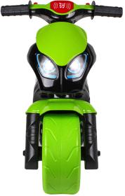 Odrážedlo motorka závodní zeleno-černé odstrkovadlo na baterie Světlo Zvuk
