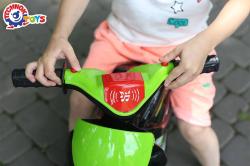 Odrážedlo motorka závodní zeleno-černé odstrkovadlo na baterie Světlo Zvuk