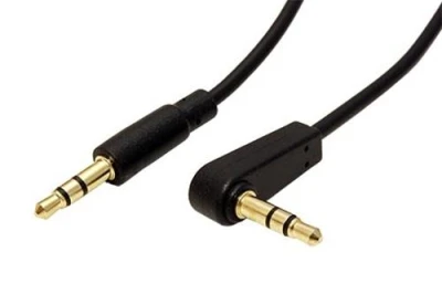 Kabel jack 3,5M - jack 3,5M lomený konektor 90°, 1,5m, černý Kabel jack 3,5M - jack 3,5M lomený konektor 90°, 1,5m, černý