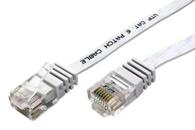Patch kabel UTP cat 6, 7m plochý - bílý Patch kabel UTP cat 6, 7m plochý - bílý