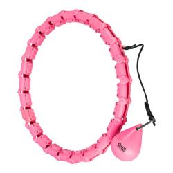 ONE FITNESS Masážní hula hoop OHA02 se závažím růžová