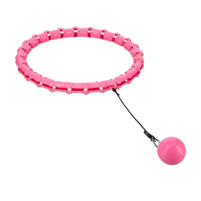 ONE FITNESS Masážní hula hoop OHA02 se závažím růžová