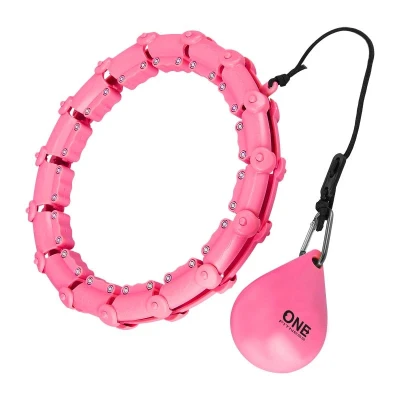 ONE FITNESS Masážní hula hoop OHA02 se závažím růžová (VÝPRODEJ)