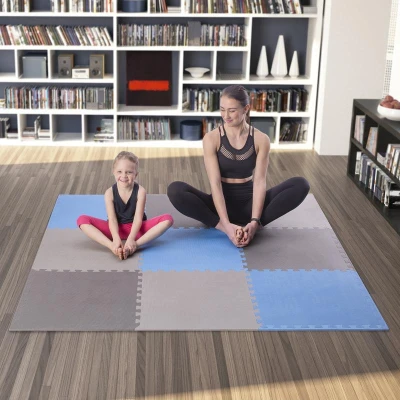 ONE FITNESS Ochranná puzzle podložka MP10 modro-šedá