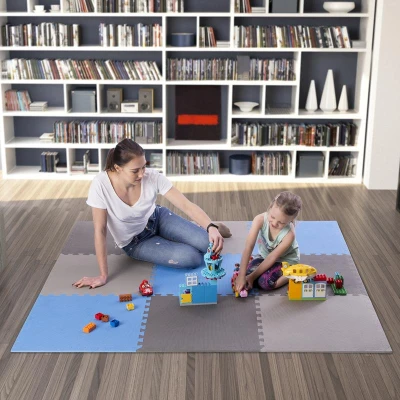 ONE FITNESS Ochranná puzzle podložka MP10 modro-šedá