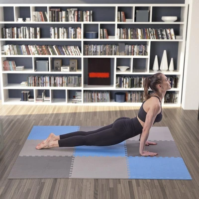 ONE FITNESS Ochranná puzzle podložka MP10 modro-šedá