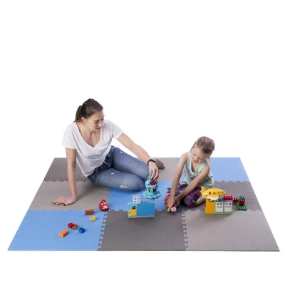 ONE FITNESS Ochranná puzzle podložka MP10 modro-šedá