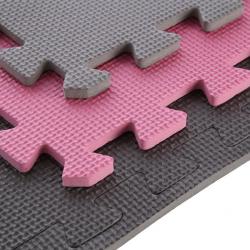 ONE FITNESS Ochranná puzzle podložka MP10 růžovo-šedá