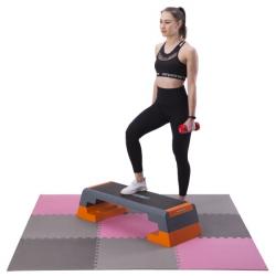 ONE FITNESS Ochranná puzzle podložka MP10 růžovo-šedá