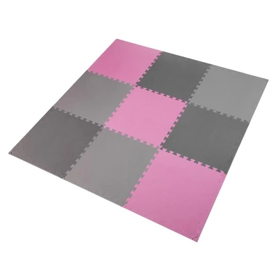 ONE FITNESS Ochranná puzzle podložka MP10 růžovo-šedá