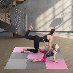 ONE FITNESS Ochranná puzzle podložka MP10 růžovo-šedá