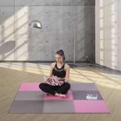 ONE FITNESS Ochranná puzzle podložka MP10 růžovo-šedá