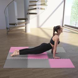 ONE FITNESS Ochranná puzzle podložka MP10 růžovo-šedá