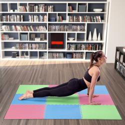 ONE FITNESS Ochranná puzzle podložka MP10 zelená-modrá-červená