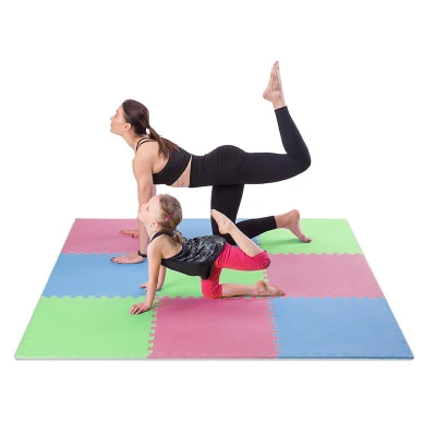 ONE FITNESS Ochranná puzzle podložka MP10 zelená-modrá-červená