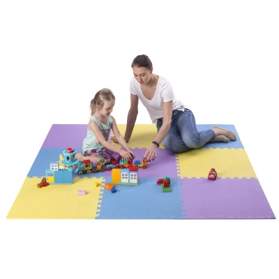 ONE FITNESS Ochranná puzzle podložka MP10 žlutá-modrá-fialová