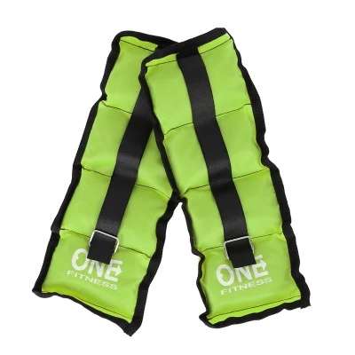 ONE FITNESS Zátěže na zápěstí a kotníky WW02 2 x 1,5 kg zelené