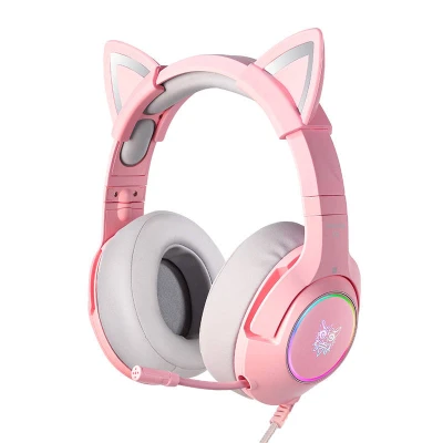 Onikuma Herní sluchátka K9 růžové RGB
