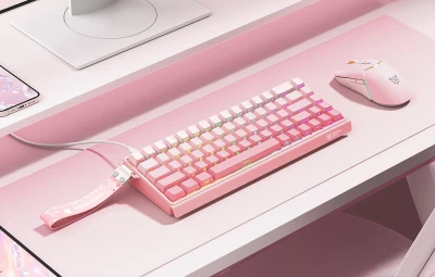 Onikuma G69 růžová QWERTY herní klávesnice