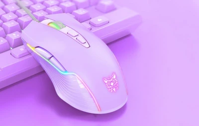 Onikuma CW905 fialová drátová RGB herní myš
