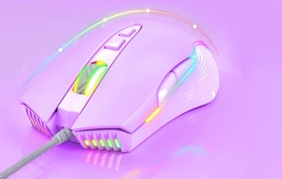 Onikuma CW905 fialová drátová RGB herní myš