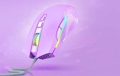 Onikuma CW905 fialová drátová RGB herní myš