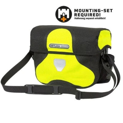 ORTLIEB Ultimate 6M HighVisibility - reflexní řídítková brašna + Mounting Set se zámkem