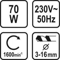Vorel Ostřič vrtáků 3-16 mm 230V 70W (1600 ot./min)