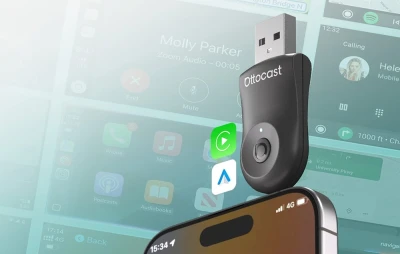 Ottocast CA505-T MINI černý bezdrátový adaptér 2 v 1 pro CarPlay a Android Auto
