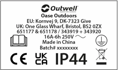 Outwell Corvus CEE Cable 15m prodlužovací kabel
