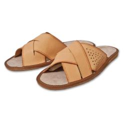 Ovčíno Pantofle pánské z přírodní kůže - vepřovice POUZE EU 44 (VÝPRODEJ)