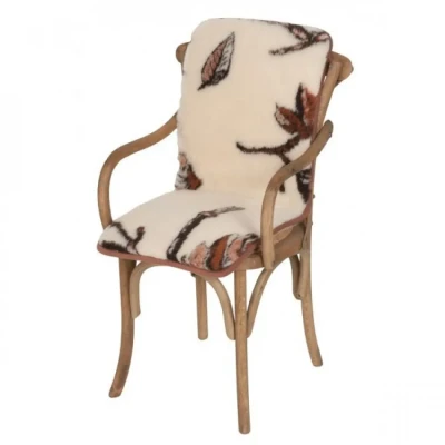 Ovčíno podsedák s opěrkou z ovčí vlny vzorovaný – 95 × 43 cm