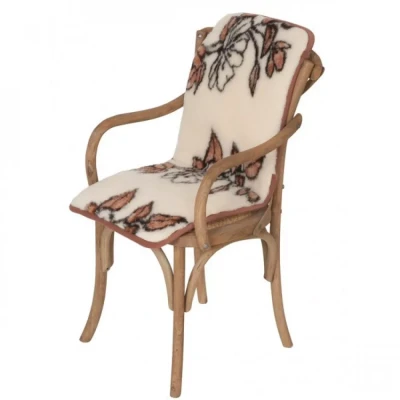Ovčíno podsedák s opěrkou z ovčí vlny vzorovaný – 95 × 43 cm