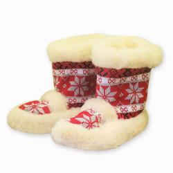 Ovčíno TV bačkory NORSKÉ vysoké - červené POUZE EU 38-39 (VÝPRODEJ)