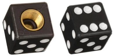 OXFORD Lucky Dice černé čepičky na ventilky