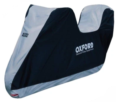 OXFORD Aquatex černo-stříbrná plachta na motorku s prostorem na kufr