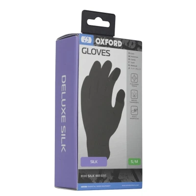 OXFORD Coolmax černé vložky do rukavic s hedvábím