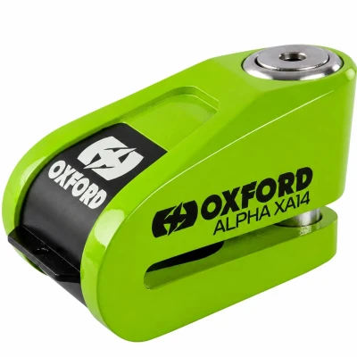 OXFORD Alpha Alarm XA14 limitovaná edice zelený zámek kotoučové brzdy na motorku