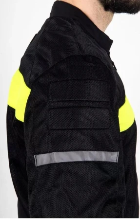 Ozone Bunda na motorku Dart čierno-fluo žltá