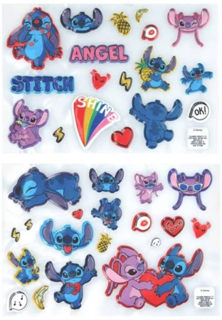Paladone samolepky reliéfne Disney Lilo a Stitch plastické 37ks
