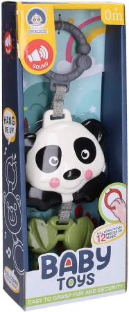 Panda baby hrací zvířátko na zavěšení na baterie pro miminko Zvuk