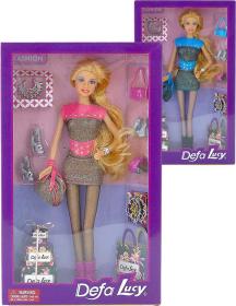 Panenka Defa Lucy nákupy 29cm módní trendy set s doplňky 2 barvy v krabici Panenka Defa Lucy nákupy 29cm módní trendy set s doplňky 2 barvy v krabici
